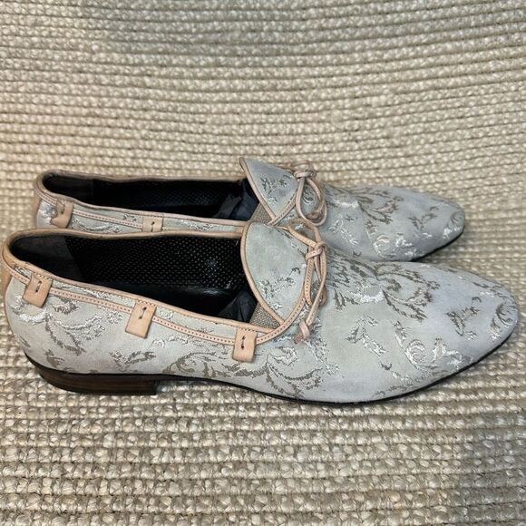 Jo Ghost Suede Embroidered Loafers Italy Slip On Designer Sz 44 US 11 main image 7